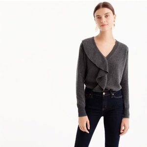 J. Crew Cashmere Ruffle Sweater